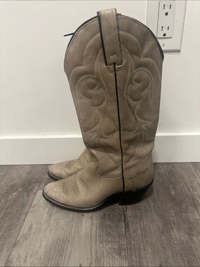 Vintage Kenny Rogers Women's Beige Cowboy Boots